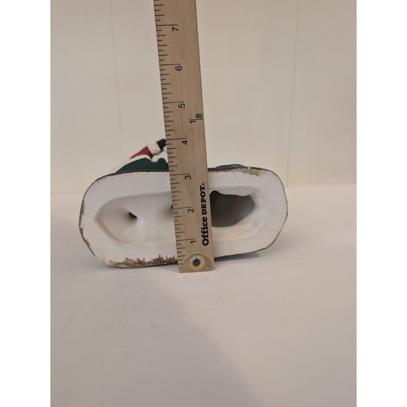 Vintage Hand Painted Ceramic Mold Singing Santa & Mrs. Claus Shelf Sitter Decor - Picture 9 of 14